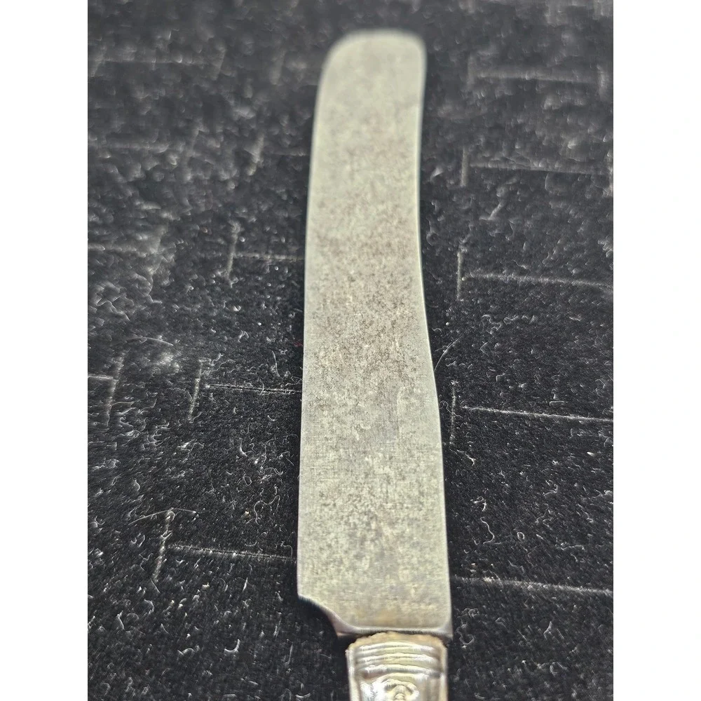 Butter Spreader Sterling Silver Handle Floral Art Nouveau Antique Silver